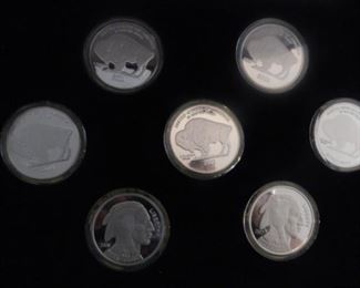 2002 Through 2008 Buffalo head coins  silver proof round 1oz .999 fine