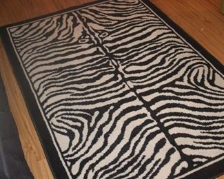 Zebra print rug.