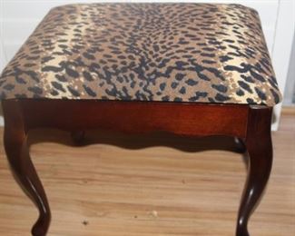 Leopard print seat.