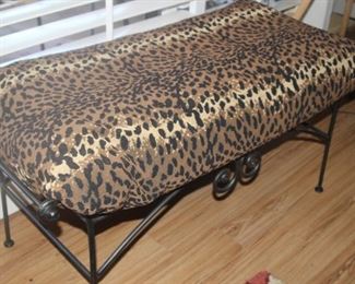 Leopard print bed bench,