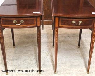  — AWESOME — 

PAIR of “Councill Craftsmen Furniture” SOLID Mahogany Inlaid and Banded Taper Leg Drop Side Pembroke One Drawer Tables

Auction Estimate $400-$800 – Located Inside 