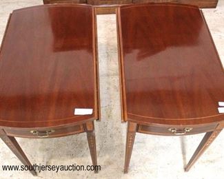  — AWESOME — 

PAIR of “Councill Craftsmen Furniture” SOLID Mahogany Inlaid and Banded Taper Leg Drop Side Pembroke One Drawer Tables

Auction Estimate $400-$800 – Located Inside 