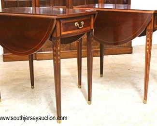  — AWESOME — 

PAIR of “Councill Craftsmen Furniture” SOLID Mahogany Inlaid and Banded Taper Leg Drop Side Pembroke One Drawer Tables

Auction Estimate $400-$800 – Located Inside 