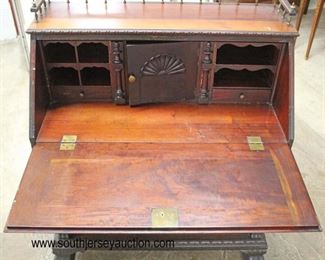  — AWESOME —

ANTIQUE SOLID Mahogany Highly Carved Slant Front Desk with Galley and Carved Griffins and Paw Feet in Original Finish

Auction Estimate $500-$1000 – Located Inside 