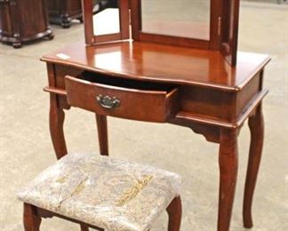  Contemporary 2 Piece Dressing Vanity and Bench with Tri Fold Mirror in the Mahogany Finish

Auction Estimate $100-$300 – Located Inside 