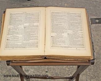  Walnut Bookstand with ANTIQUE Leather Bound Bible

Auction Estimate $100-$200 – Located Inside 