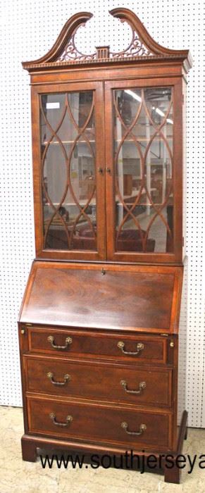  Burl Mahogany “Baker Furniture” Bracket Foot Secretary Desk with Bookcase Top

Auction Estimate $300-$600 – Located Inside 