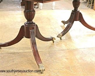  BEAUTIFUL Mahogany Double Pedestal Banded and Inlaid Dining Room Table with 12 SOLID Mahogany Carved Chippendale Style Dining Room Chairs

Auction Estimate $1000-$2000 – Located Inside 