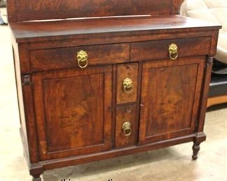  ANTIQUE Burl Mahogany Carved 4 Drawer 2 Door Buffet with Backsplash and Lion Head Pulls

Auction Estimate $300-$600 – Located Inside 