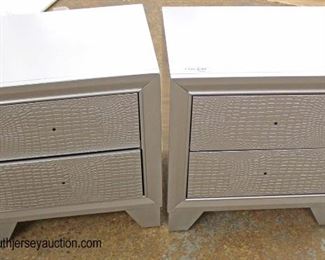  PAIR of NEW Contemporary Decorated with Faux Snake Skin Front 2 Drawer Night Stands – Hardware in Drawer

Auction Estimate $100-$200 – Located Inside 