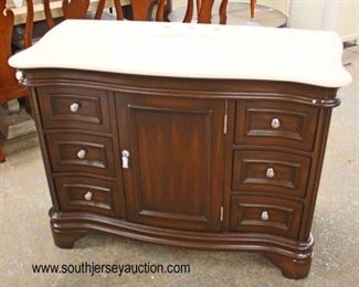 NEW 48” Light Brown Marble Top 6 Drawer 1 Door Serpenitne Style Bathroom Vanity with Backsplash in the Mahogany Finish
Auction Estimate $200-$400 – Located Inside