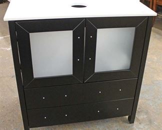  NEW 30” Marble Top Drawer Black Bathroom Vanity Cabinet with 2 Frosted Glass Doors over 2 Drawers

Auction Estimate $200-$400 – Located Inside 