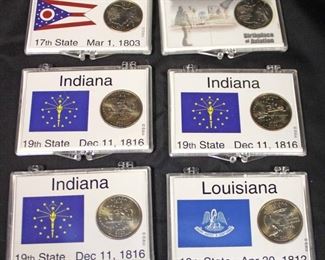  Set of 6 State Quarters including: (2) Ohio, (1) Louisiana, and (3) Indiana

Auction Estimate $5-$10 – Located Glassware 