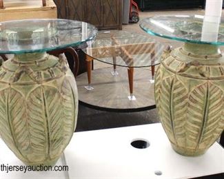  PAIR of Custom Terracotta Vase Base Glass Top Decorator Lamp Tables

Auction Estimate $100-$200 – Located Inside 