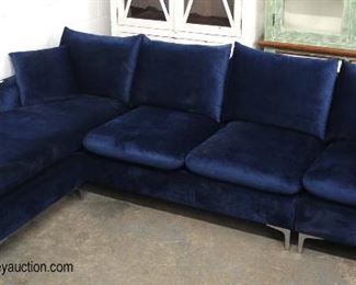 NEW Blue Velour 3 Section Contemporary Sofa Chaise
Auction Estimate $300-$600 – Located Inside