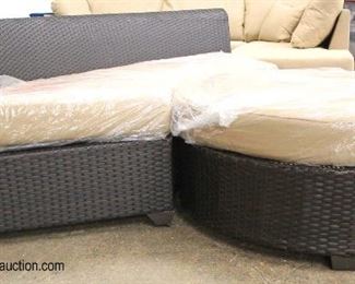  NEW 2 Piece Circular All Weather All Season Wicker Sofa with Large Round Ottoman – Still in Plastic

Auction Estimate $200-$400 – Located Inside 