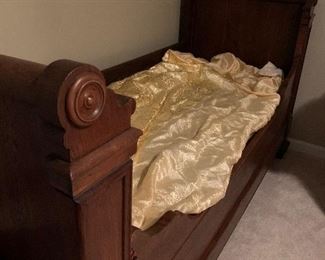Beautiful French child's bed from Forbach France.  Original antique bed screws and custom platform 