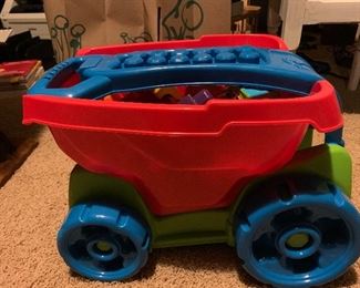 Children's tiny wagon with blocks