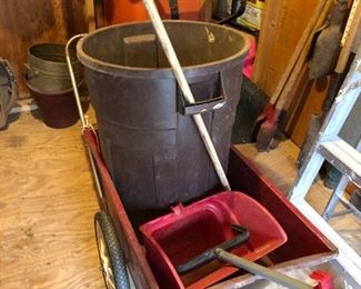 Yard worker and trash can and dust pan $15.00