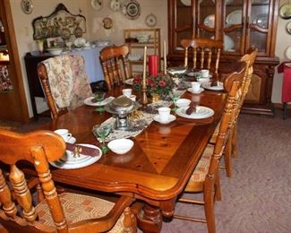dining table and six chairs; 10'' as shown including two 14" leaves