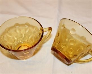 over 6dz amber punch cups