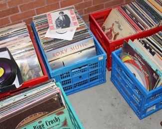 mostly albums, a few 45s and 78s