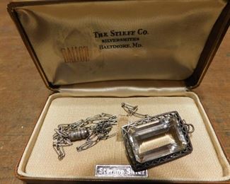 Old Sterling Necklace with Pendant
