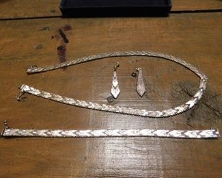 Sterling Necklace, Bracelet and Earring Set