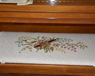 Needlepoint Piano Bench Top