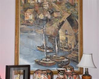 Signed Oil Painting, Asian Vases