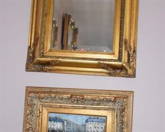 Nice Framed Mirror and Original Framed Art