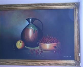 Original Oil Framed Fruit Art