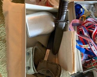 Vietnam Canteen, M8A1 bayonet and Belt W/ Hatchet