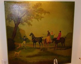 Unique HAND PAINTED Diminutive Card Table...that you can hang on the wall as a painting!