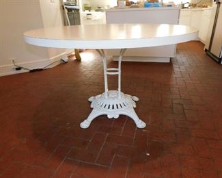 French Antique Table Base with Modern Top