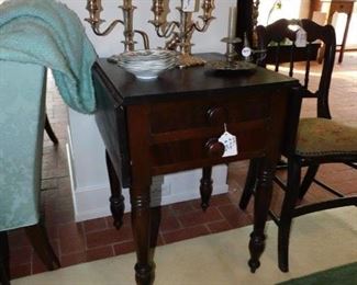 19thC. Drop Side 2 Drawer Stand 