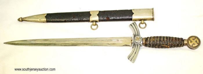 Lot 5: WWII German Luftwaffe dagger with scabbard first model