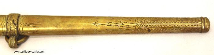 Lot 8: WWII German Navel Officer dress dagger Kriegsmarine EF Horster with lightening bolt scabbard