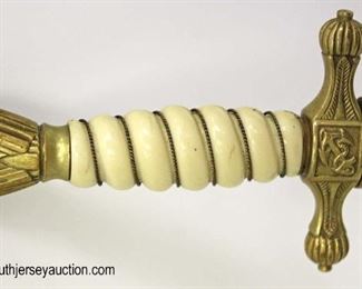 Lot 8: WWII German Navel Officer dress dagger Kriegsmarine EF Horster with lightening bolt scabbard