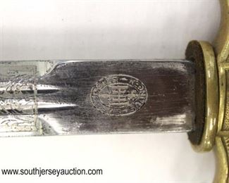Lot 8: WWII German Navel Officer dress dagger Kriegsmarine EF Horster with lightening bolt scabbard