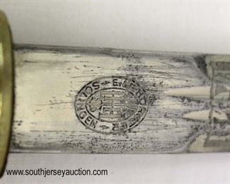 Lot 8: WWII German Navel Officer dress dagger Kriegsmarine EF Horster with lightening bolt scabbard
