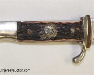Lot 15: Post war HJ style youth dagger with some modifications with a scabbard Solingen