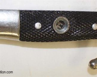 Lot 19: German WWII dress bayonet by EF Holler (with applied SS emblem ?) with a frog