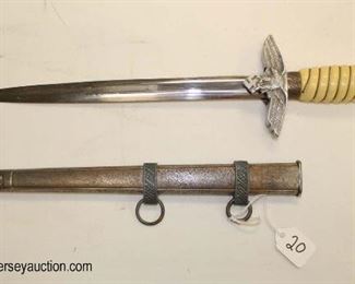 Lot 20: WWII German second model Luftwaffae officer's dagger with scabbard