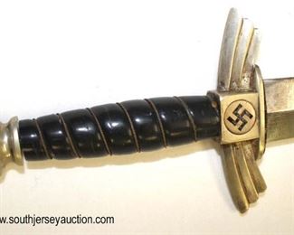 Lot 23: Model 1937 NSFK made by SMF Solingen dagger with scabbard with DLV stamping with riveted hanger