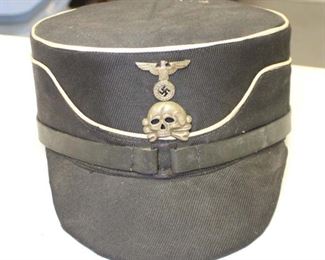 Lot 31: WWII SS Kepi with tag Feldmutz cap