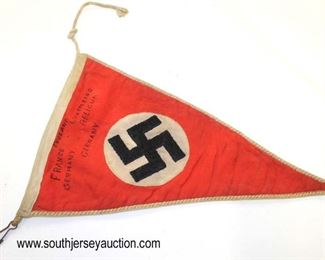 Lot 34: German party automobile car pennant with white trim edge inscribed England France Germany Luxumberg Beligum