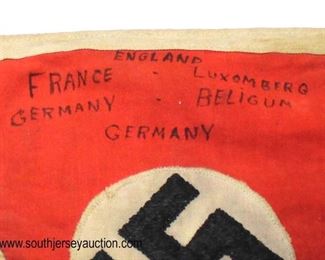 Lot 34: German party automobile car pennant with white trim edge inscribed England France Germany Luxumberg Beligum