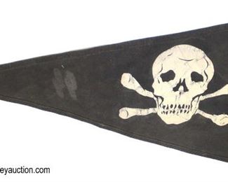 Lot 35: Skull and Crossbones pennant marked SS unknown