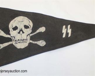 Lot 35: Skull and Crossbones pennant marked SS unknown